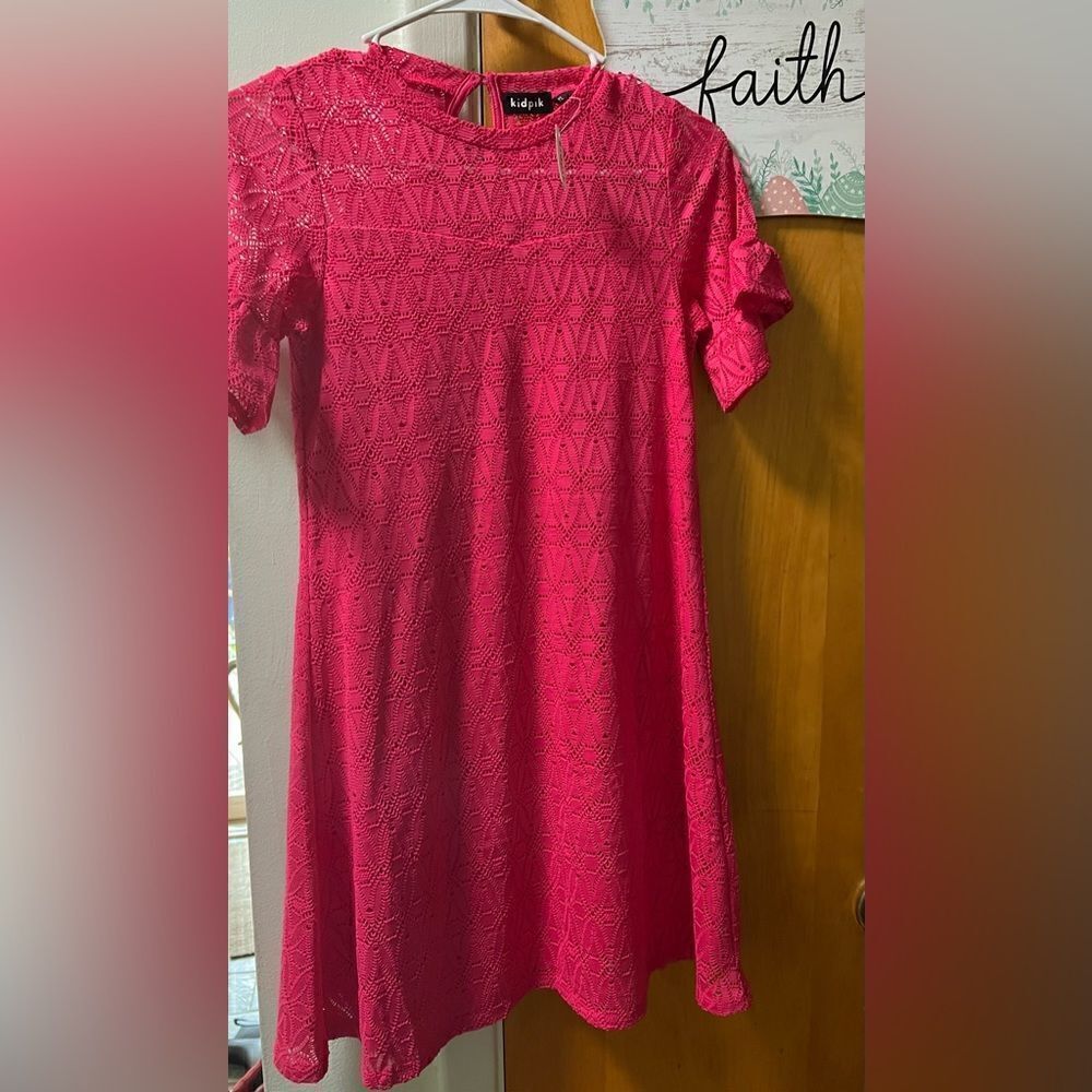 Kidpik Pink Lace Dress with attached lining